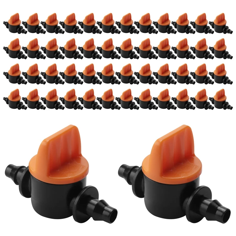 

Hot 50Pcs 1/4Inch Pipe Mini Valve 4/7Mm Hose Controller Barbed Adapter Agriculture Drip Irrigation Watering System Fitting