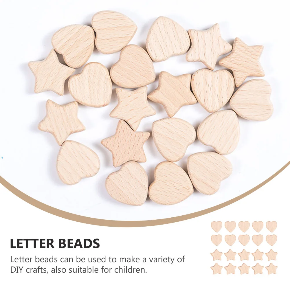 20pcs Wooden Beads Beaded Ornaments Jewelry Making DIY Craft Educational Toy for Kids Parent-Child Game Creative Pendant Gift