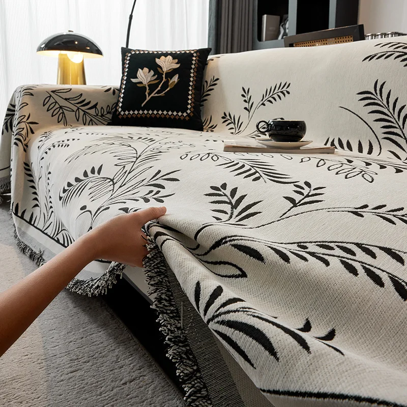 

New Chenille Sofa Cover Anti Cat Scratch Blanket White Grey Sofa Towel for Living Room Furniture Decor Tapestry Couch Cover