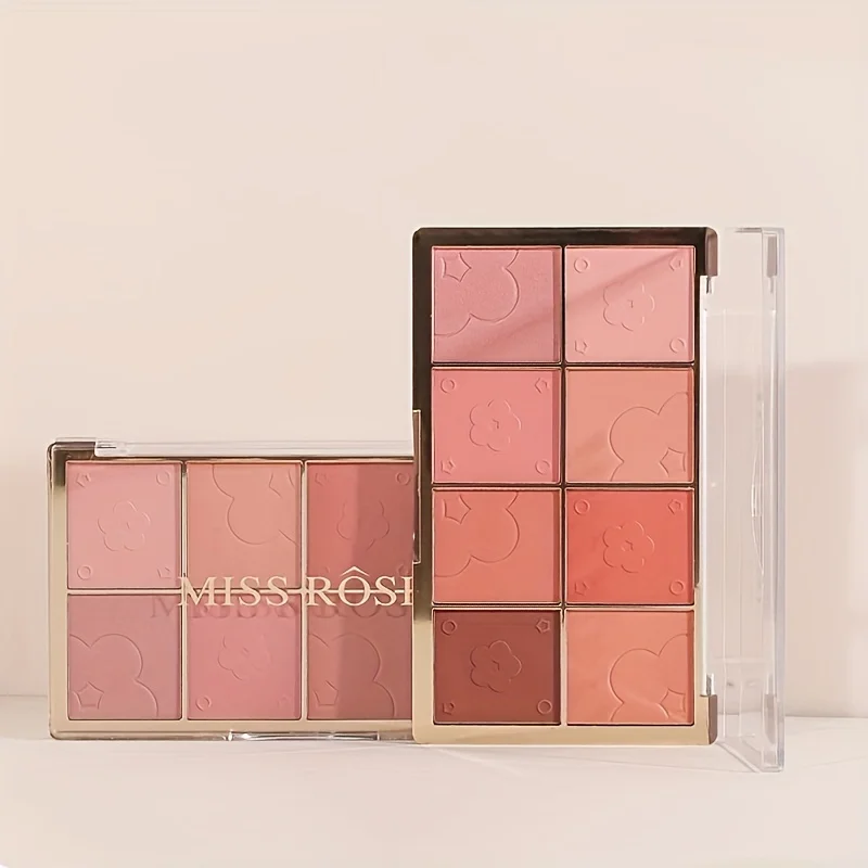 Paleta de rubor mate de 8 colores, portátil, resistente al sudor, maquillaje Natural para mejillas de larga duración, colorete apto para la piel, compacto para entusiastas del maquillaje