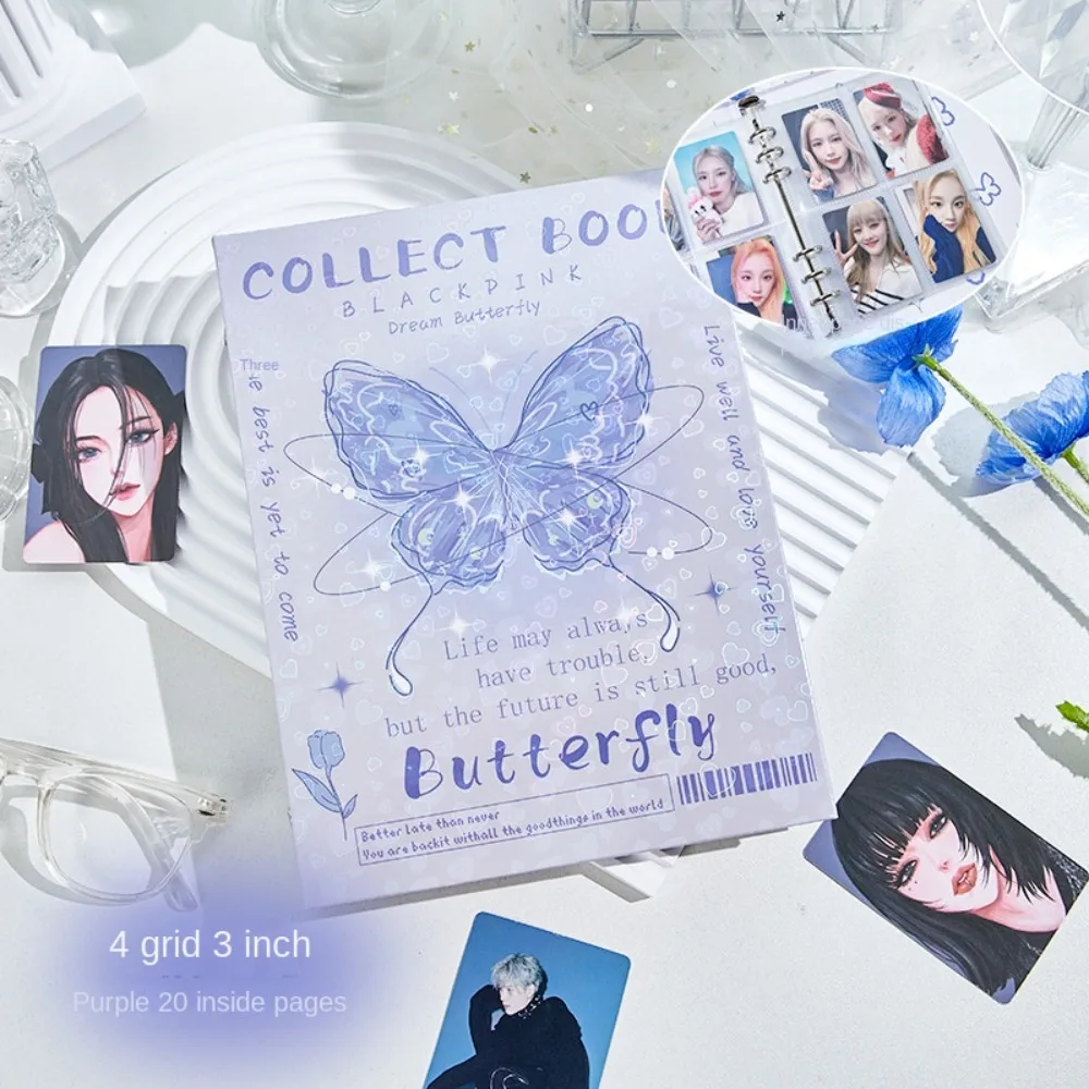 ألبوم بطاقات الصور الفوتوغرافية مقاس 3 بوصات، واقي أوراق فضفاضة، حامل بطاقة الصور الفوتوغرافية على شكل قطة كرتونية، طراز قديم، دفتر ألبوم #4