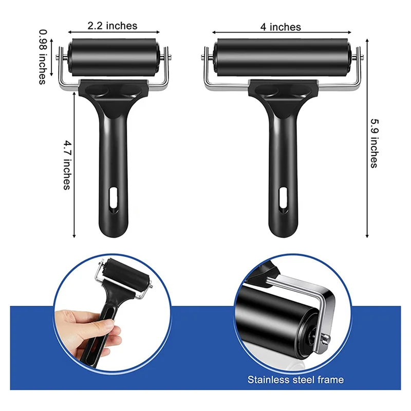 ABAE-12Pcs لصياغة 2.2 و 4 بوصة الأسطوانة الفينيل الأسطوانة أداة للطباعة الطباعة الفن صياغة كتل التحبير ختم #6