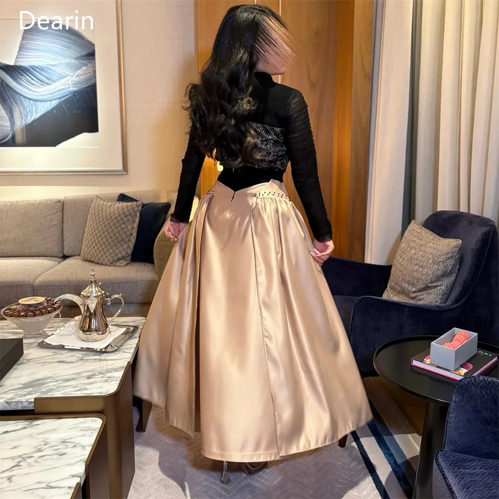 Customized Dearin Sweetheart A-line Floor length Skirts Draped Bead Bespoke Occasion Dresses