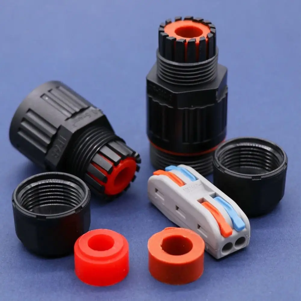 IP68 Electrical Waterproof Connector Wire Cable 2/3 Pin Outdoor Plug Straight Quick Push In Terminal Block Conductor Connector