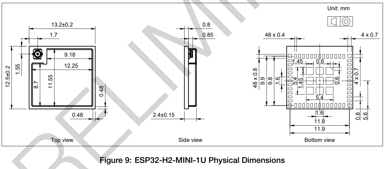 ESP32-H2-MINI-1U Module Low Power Bluetooth LE5/Thread/Zigbee Support Matter External IPEX