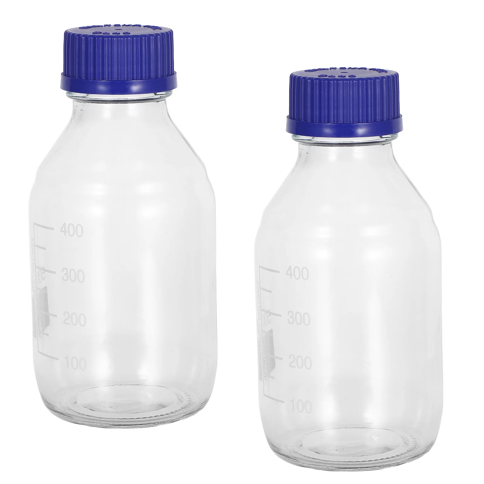 

2Pcs 500Ml Glass Reagent Bottle Laboratory Chemical Bottle with Clear Scale Stable Base Accurate Measurement Storage Solution