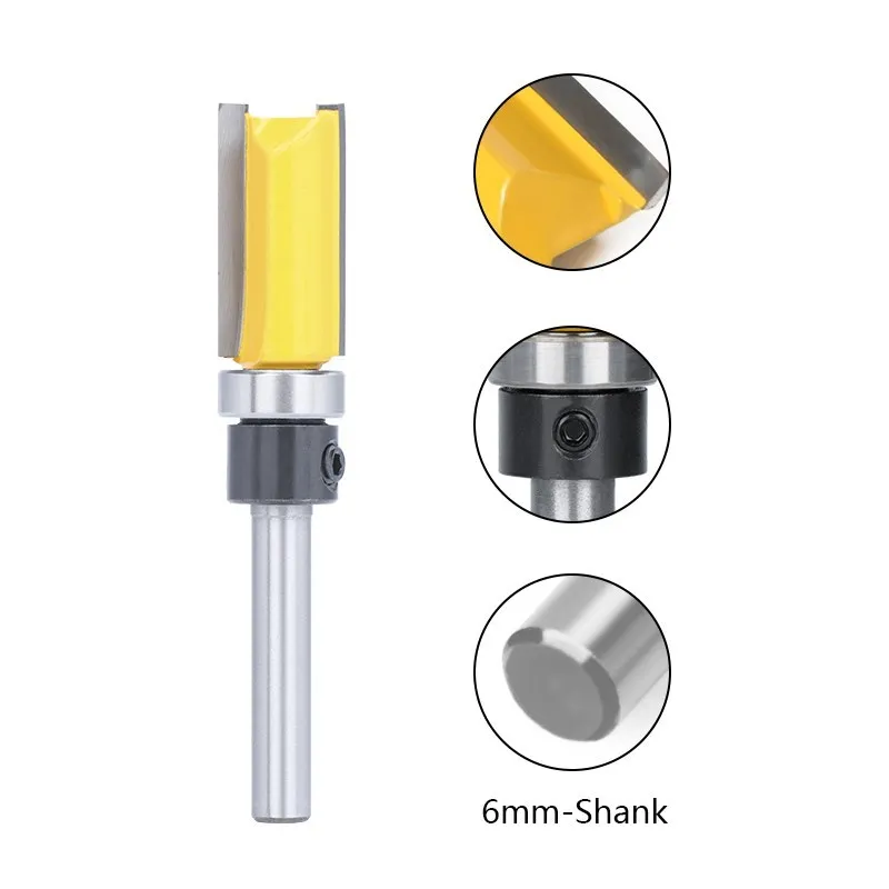 XCAN Router Bit 6mm Shank Template Pattern Bit Flush Trim Router Bit Milling Cutter For Woodworking