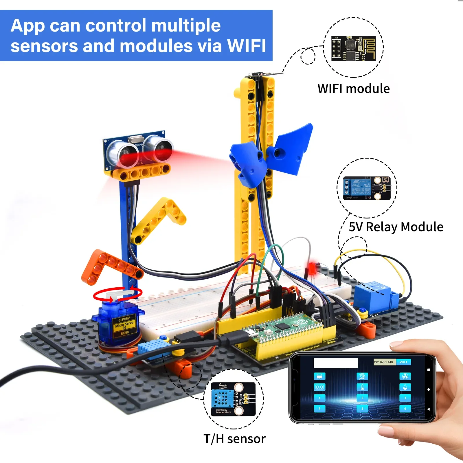 Keyestudio KS3025 Raspberry Pi Pico Komplettes Lernset Bildung DIY Kit Mikrocontroller Sensor Python Programmierung Elektronisch