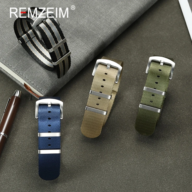 

High Quality Nylon Watch Strap 20mm 22mm Wristwatch Band Woman Man Comfortable Wristband Blue Green Gray Soft Watchband