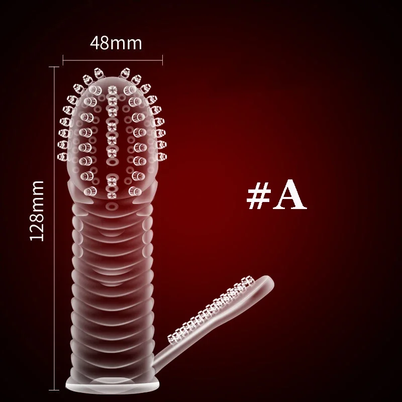 Silicon Reusable Condom Penis Extender Sleeve For Men Dildo Sheath Crystal Condoms Delay Ejaculation Sex Toys Intimate Goods image 2