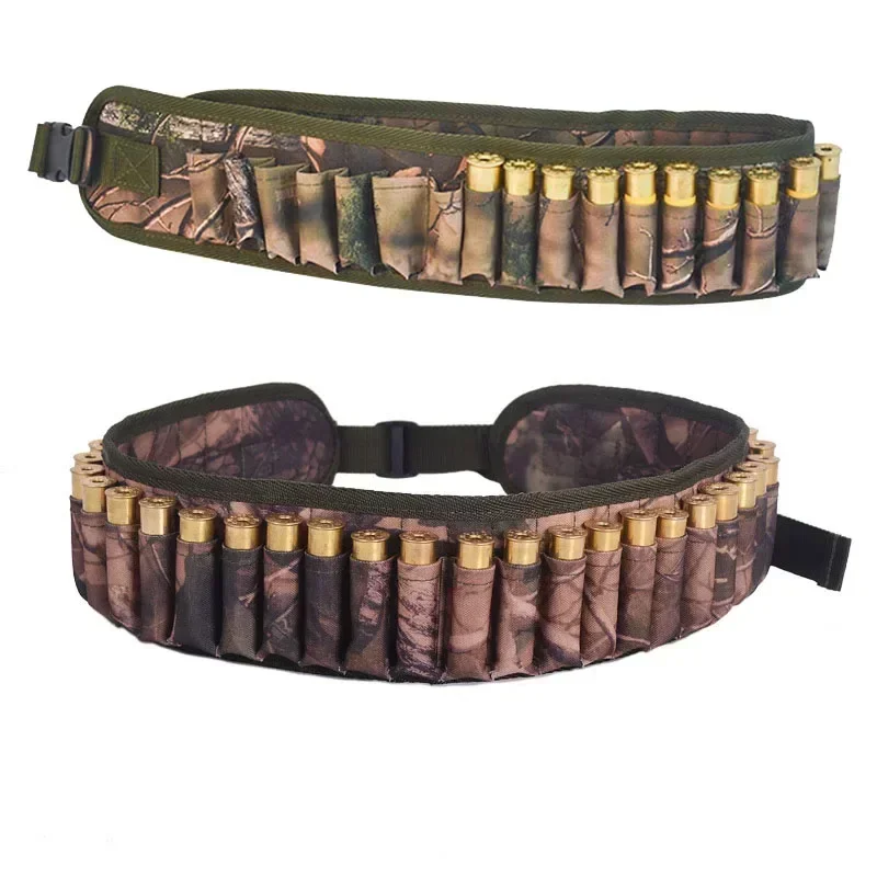 Tactical 28 Rounds 12/20 Gauge Ammo Holder Belt Airsoft Rifle Shotgun Cartridges Pouch Hunting Shotgun Shell Ammo Belt Holster