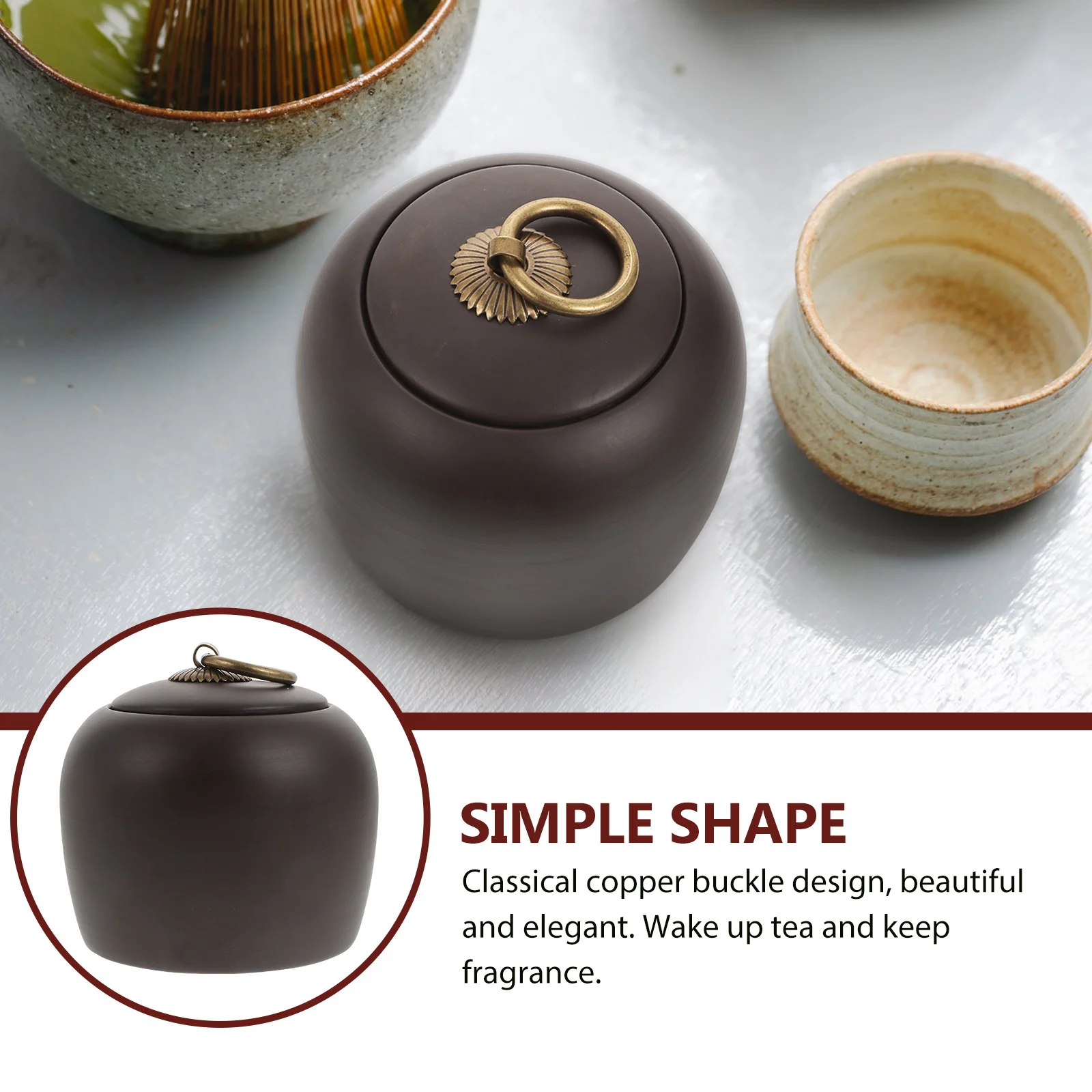 

1Pcs Purple Clay Tea Storage Jar Airtight Sealed Lid Practical Container for Loose Tea Grain Storage Office Home