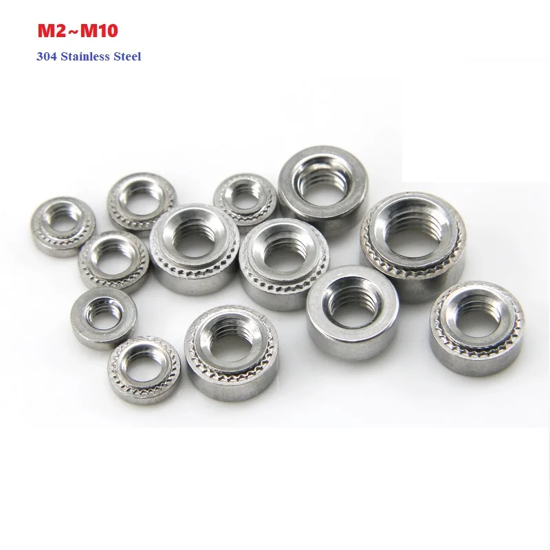 M2 M2.5 M3 M4 M5 M6 M8 M10 304 Stainless Steel CLS Self-Clinching Nut Press Insert Rivet Nut  0.8-3.2mm