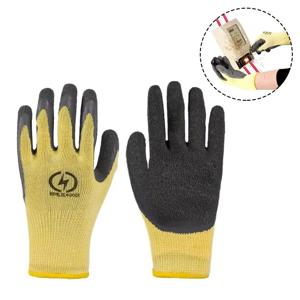 Durable 400v Rubber Insulating Gloves Wear-resistant Anti-Electrical Safety Protective Gloves Non-slip Mittens
