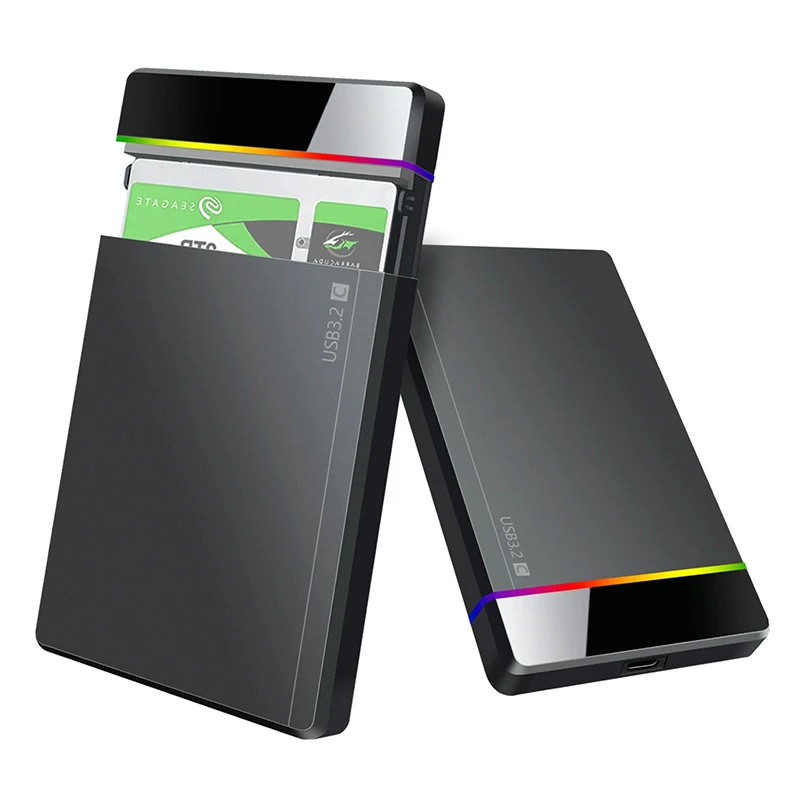 2.5 inch Type-C Tool Free Installation Portable Hard Drive Box RGB Cold Indicator Light Suitable For Computers Mobile Phones Etc