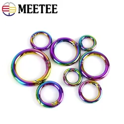 5Pc 10-50mm Rainbow Metal O Shape Ring Buckle Spring Circle Connection Hook for Bag Strap Webbing Backpack Decor Craft Accessory