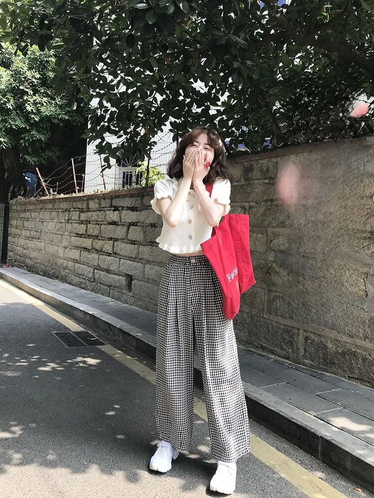 

Женские брюки с высокой талией и широкими штанинами, свободного прямого кроя, из хлопка и льна, в японском стиле, повседневные