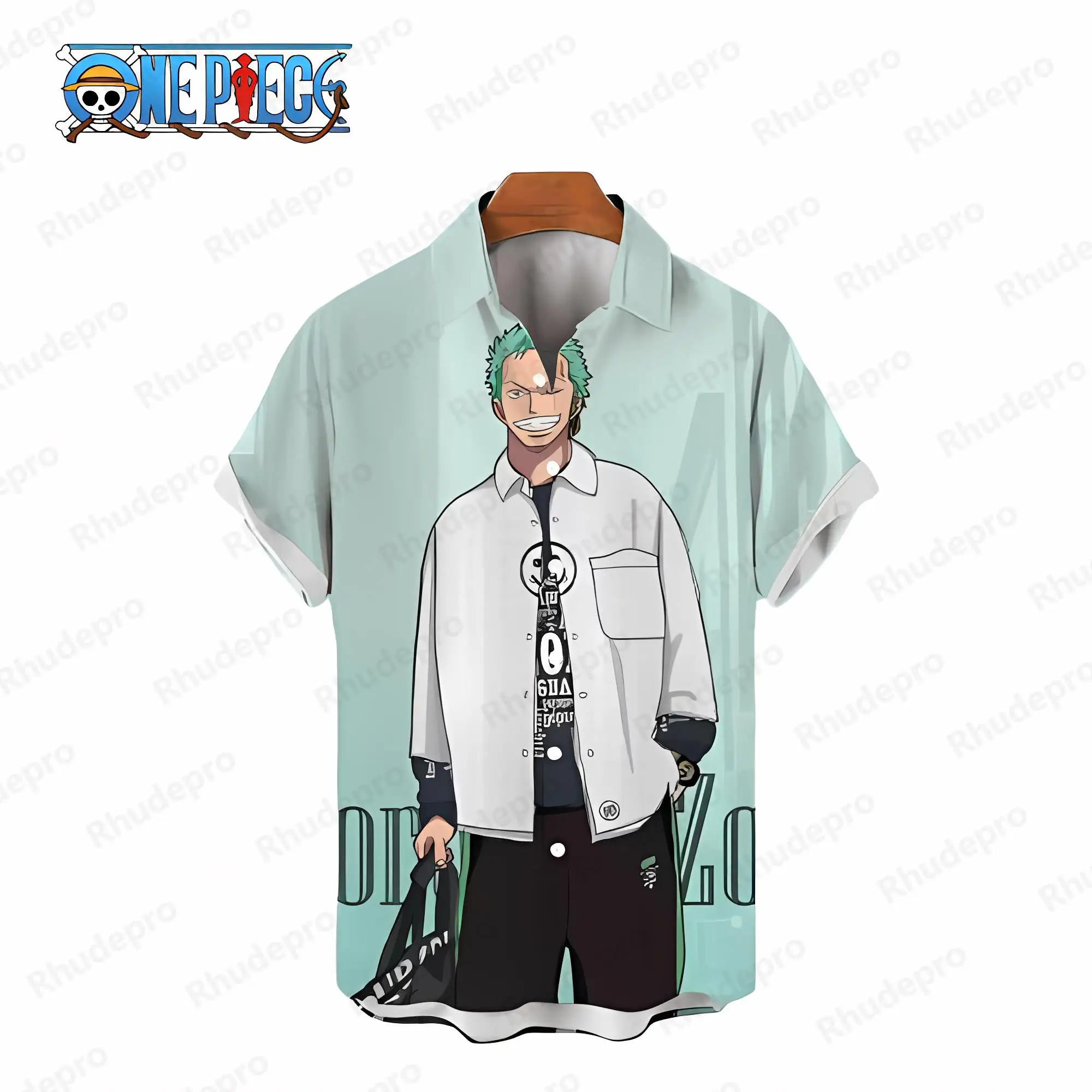

Monkey D Luffy Blouse Cool One Piece Tops Oversized Men's Shirts Mens Clothes Leisure Blouses Social Shirt Fashion Harajuku