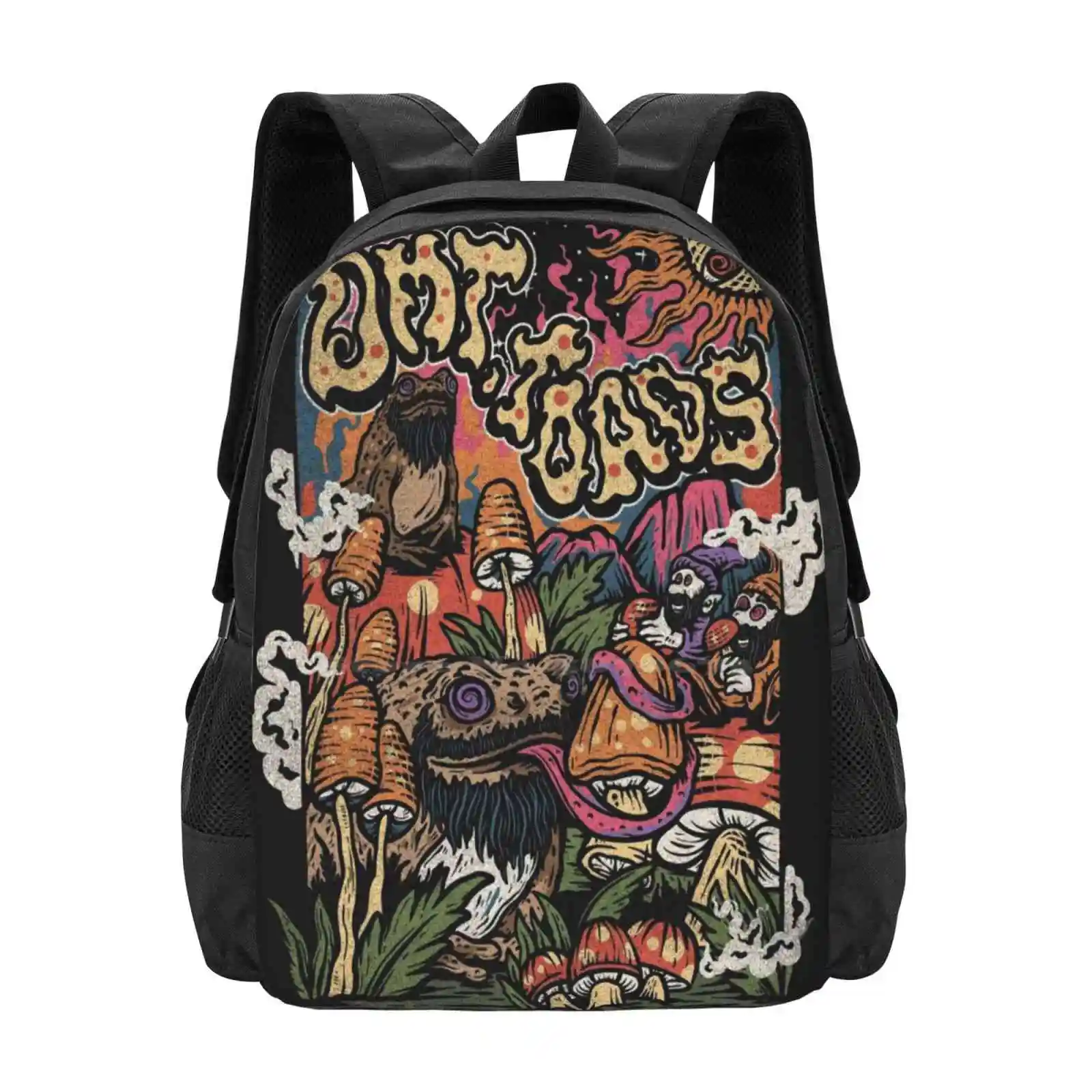 Dmt Toads - Psychedelic Trippy Rave Art, Magic Mushrooms, Lsd, Mckenna, Rogan Hot Sale Schoolbag Backpack Fashion Bags Dmt