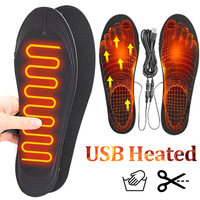 Insoles Heated USB Electric Foot Warming Pad Feet Warmer Mat Washable Cuttable Winter Outdoor Sports Heating Insoles Winter Warm
