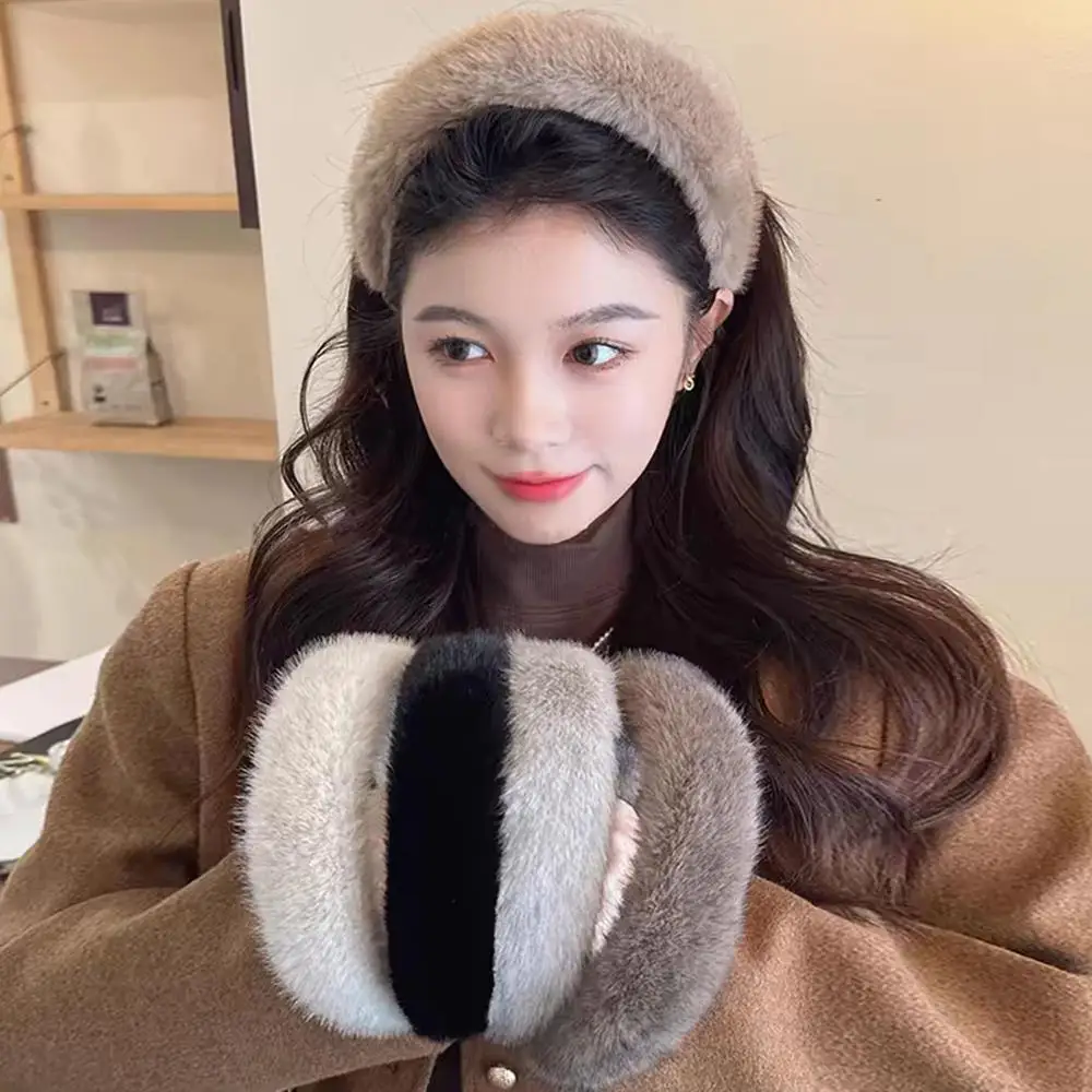 

Soft Fluffy Furry Hair Hoop Faux Fur Padded Head Band Imitation Mink Fur Items DIY Hair Accessories Elegant Hair Ornaments