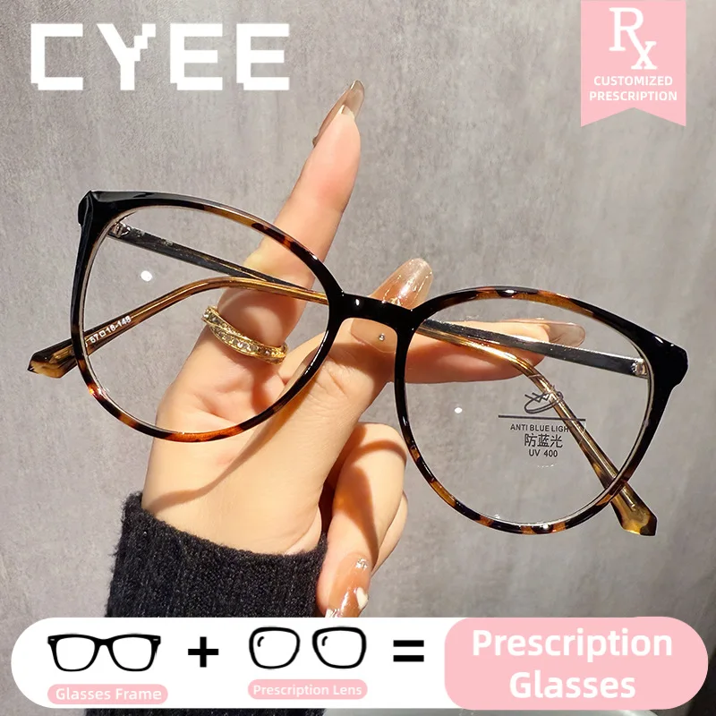 

CYEE Vintage Cat Eye Anti Blue Light CustomPrescription Optical HD Eyewear Photochromic Myopia Eyeglasses Progressive Glasses