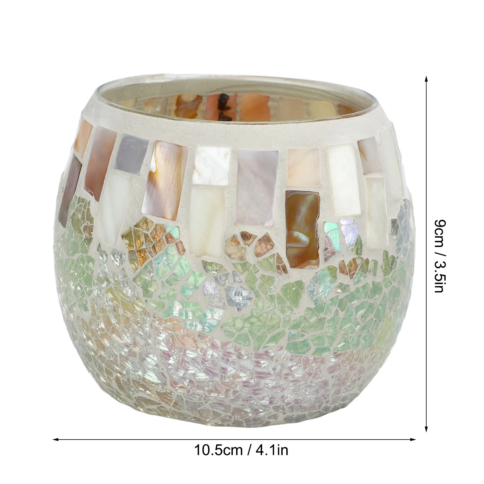 Tealight Candle Holder Mosaic Glass Light Color Ball Appearance High Light Transmittance Candle Holder for Weddings Home Decor