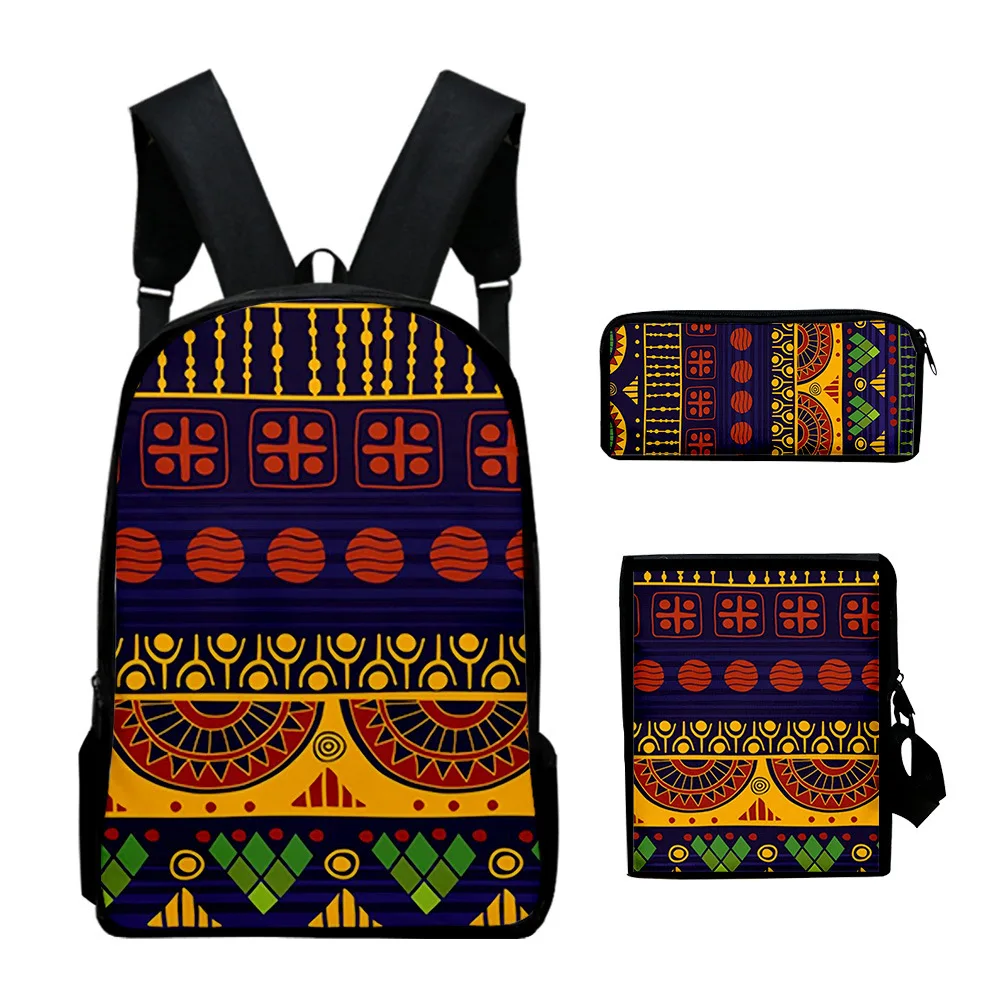 

Harajuku Popular Cool Ethnic style 3D Print 3pcs/Set pupil School Bags Laptop Daypack Backpack Inclined shoulder bag Pencil Case