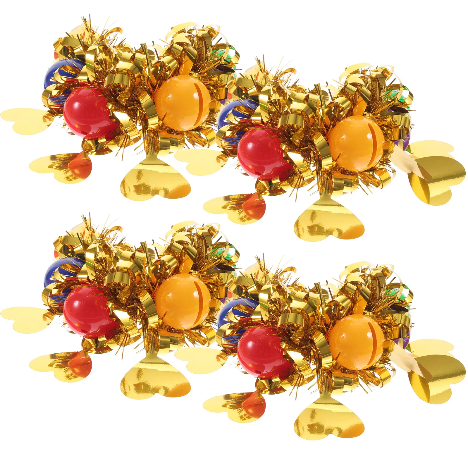 

4Pcs Bright Color Cheerleading Bracelet Kids Sequin Wristbands Bell Stage Performance Wrist Flower Kids Wrist Bracelets