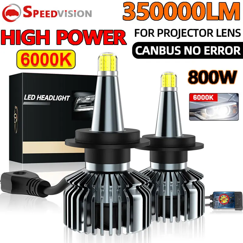 

360 H4 LED Canbus 350000LM 800W Car Headlight LED H7 H11 H8 H1 HB3 9005 HB4 9006 9012 HIR2 H9 Turbo Auto Lamp Fog Projector Lens