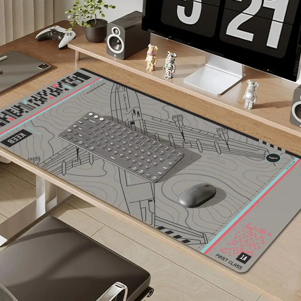 Mouse Pad Gamer Black And White Airplane Drawing XL New Computer Custom Mousepad XXL MousePads Carpet Office Desktop Mouse Pad