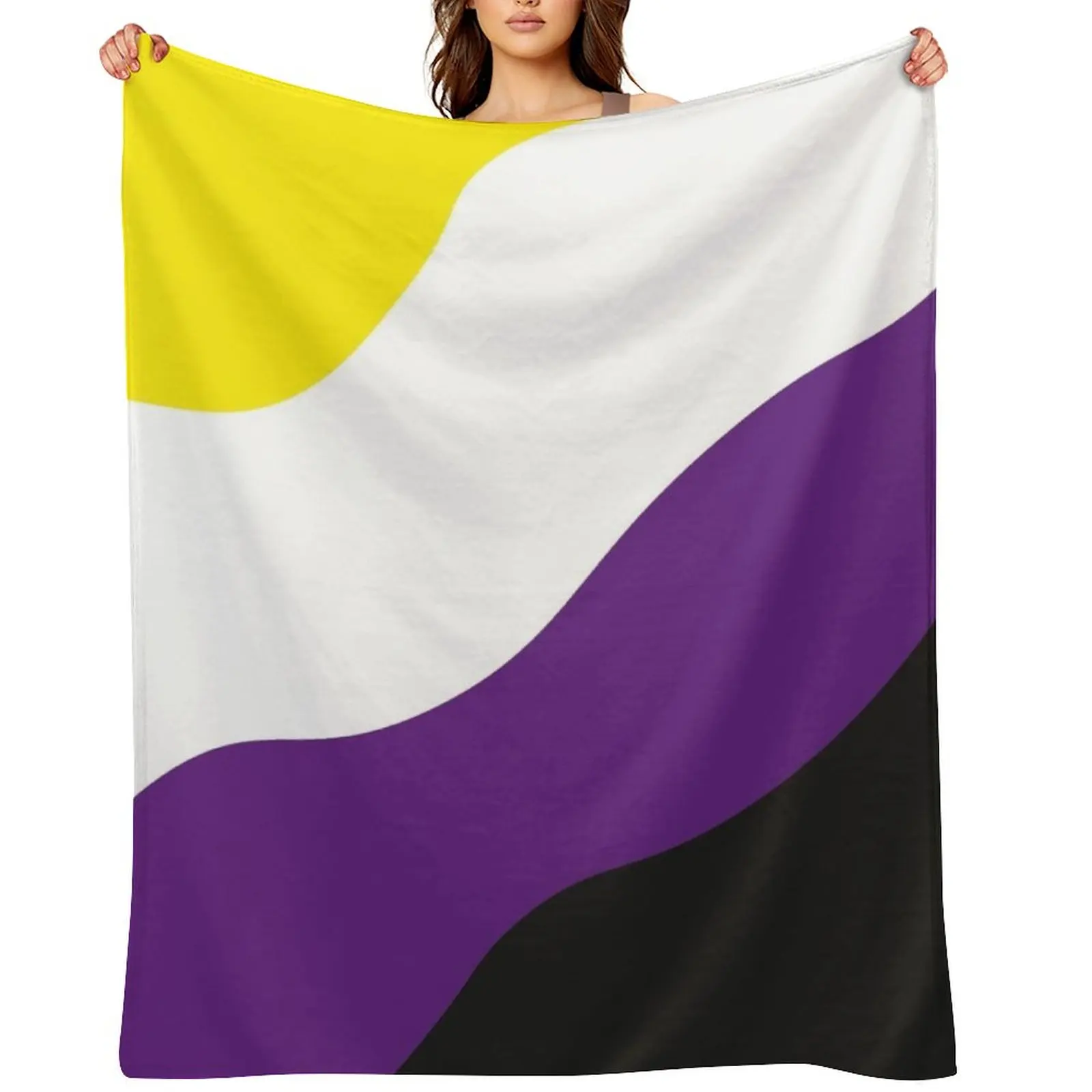 

Non-Binary Gender Flag Throw Blanket Furrys Cute Blankets Sofas Of Decoration Thermals For Travel Blankets