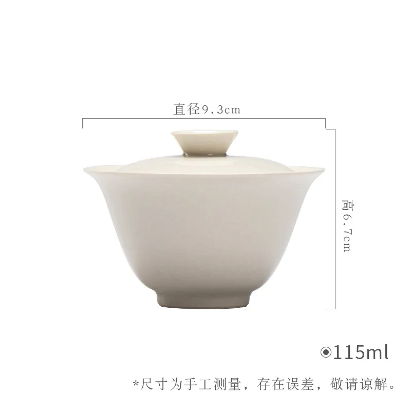 

Ash Glaze Ancient Clay Fanling Gaiwan Scholar's Ware Kung Fu Set Ceramic Thin Body Non-Scalding Tea Bowl