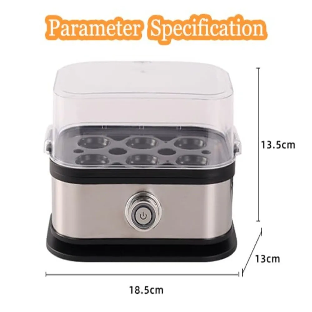 Space Saving Auto Shut-Off Smart Egg Cooker 6 Eggs Capacity Stainless Steel Rapid Egg Cooker 200W Power Eggs Boiler