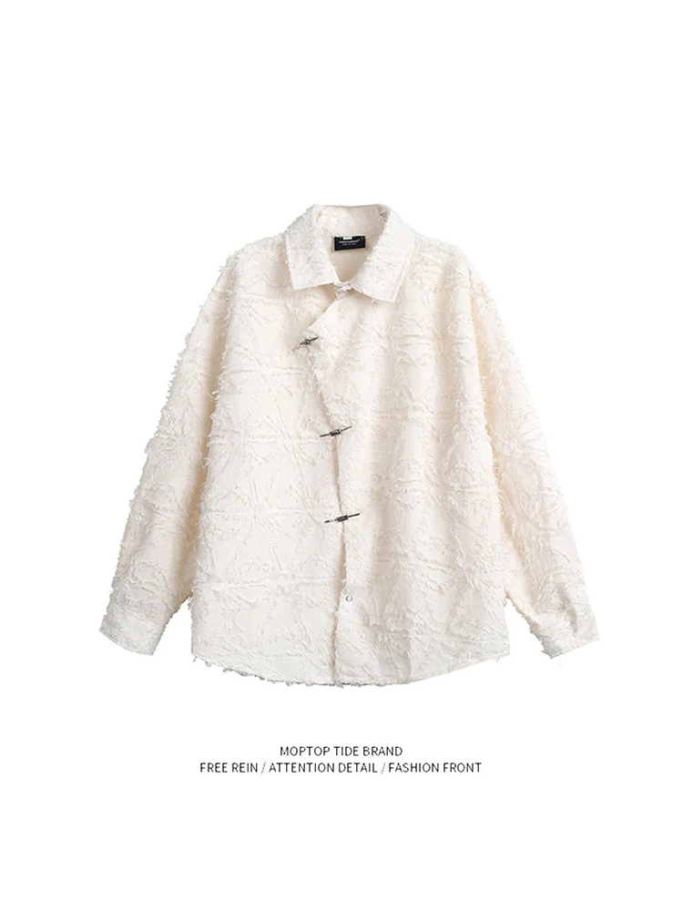 

Loose Long Sve Women's irt Autumn Faion Irregular Hem Metal Button Open Cardigan Sle Polyester Youth Trend Spring Wi...