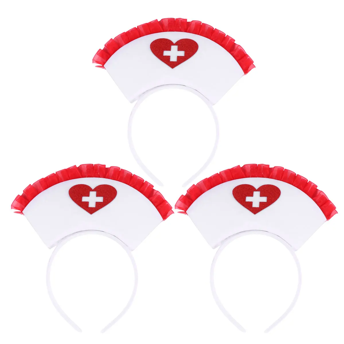 

3 Pcs Headb Halloween Cosplay Hair Accessories Red Lace Comfortable Wear Party Selfie Fashion Headwrap Prop Perfect Gift