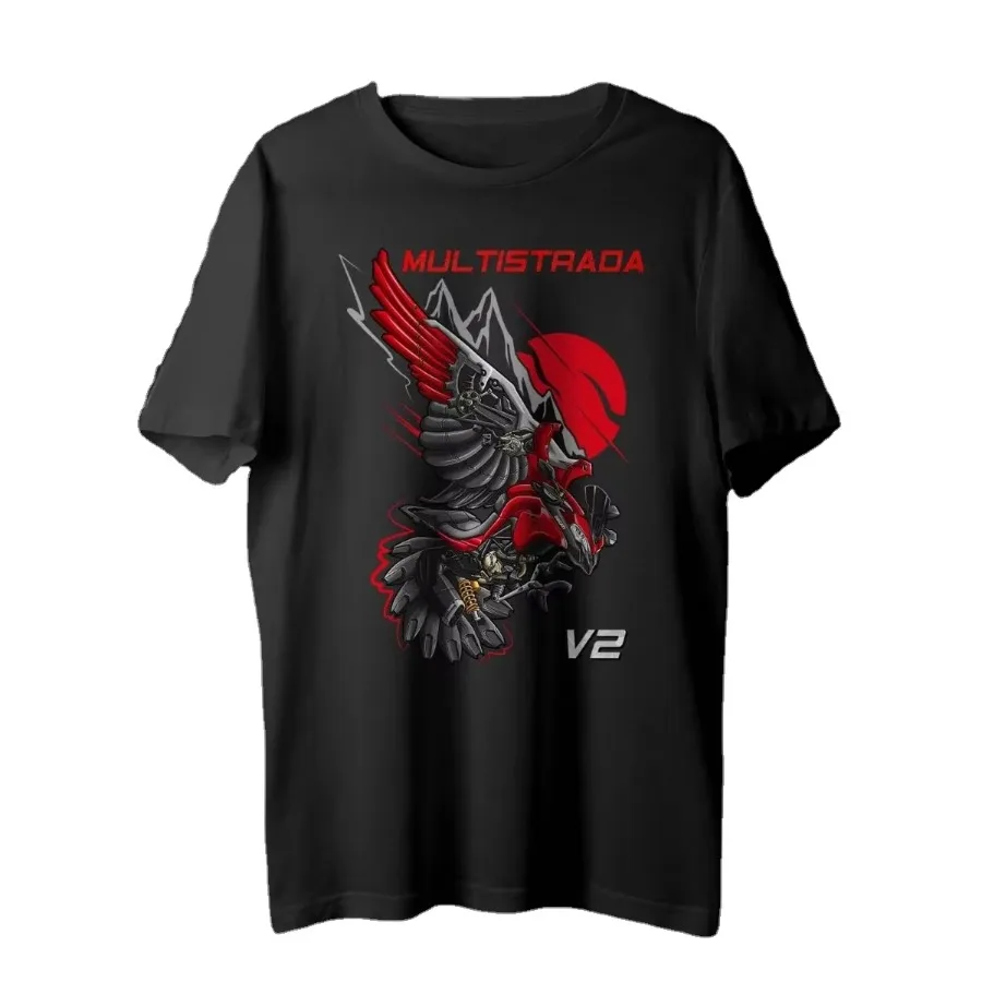 Classic Italy Motorcycle Multistrada V2 Raven Inspiration T-Shirt 100% Cotton O-Neck Short Sleeve Casual Mens T-shirt Size S-3XL