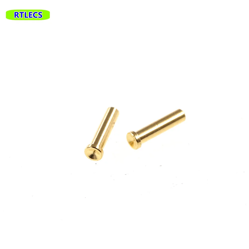 50 Pcs Concave Face Target Connector for Spring-Loaded Pogo Pin Gold Plated Conductive Pad Contact Round Tip Plunger