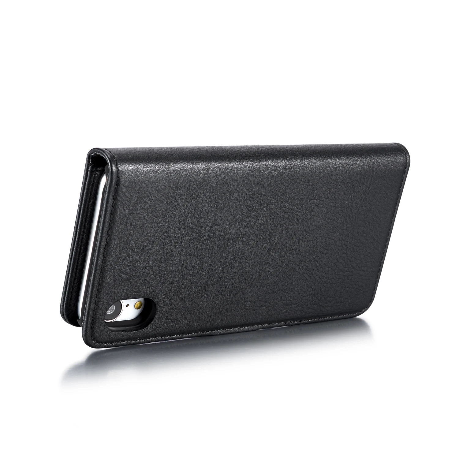 DG.MING Split Leather Wallet Cover for iPhone XR 6.1-inch, Stand Feature Detachable 2-in-1 Flip Case - Black - Image 5