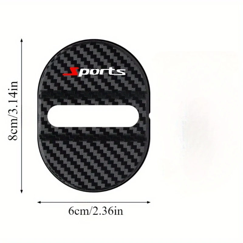 SportsStyle4Individual car door lock protection cover Carbon fiber textured car door lock limiter anti-collision cushioning nois