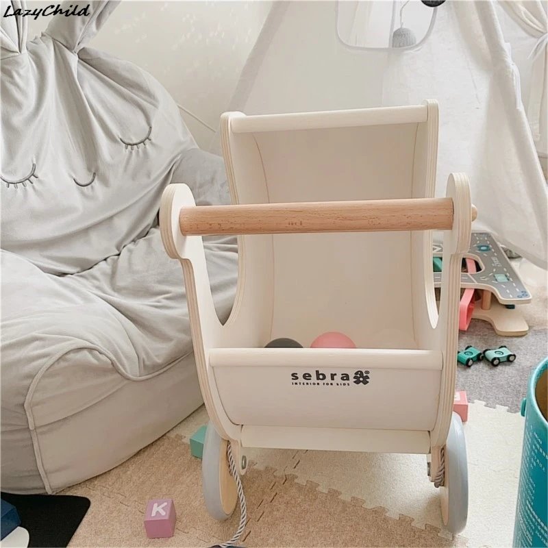 Germany Baby Walker Stroller Stroller Baby Learning To Walk Stroller Game Car Children's Wooden Toys Steel Bar Three Color