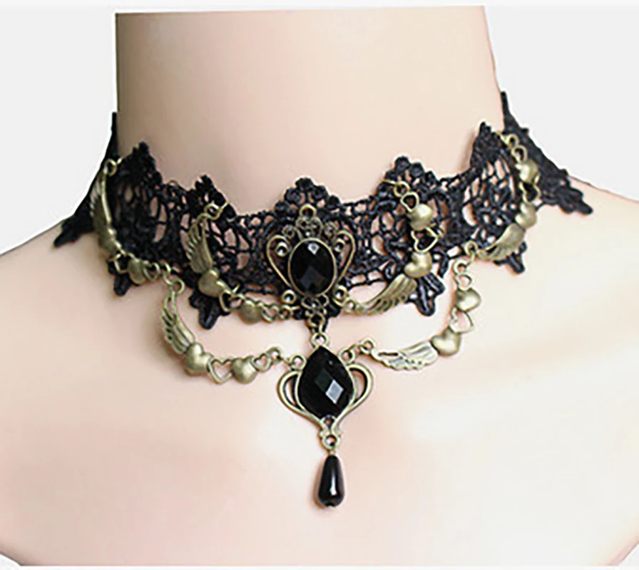 Halloween Elegant Sexy Women Girl Choker Retro Gothic Lace Necklace Victorian Steampunk Collar Jewelry Party Wedding Princess