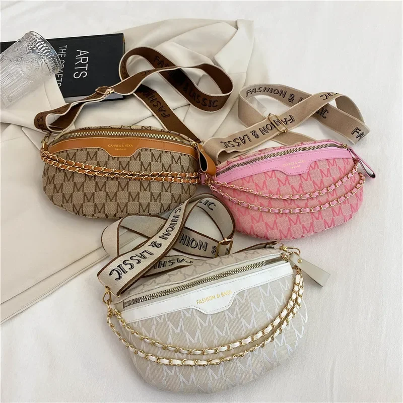 2024 New Net Red Chest Bag Ins Fashion Bag Tide Ms. Shoulder Slanting Crossbody Summer Leisure Hundred with Small Waist Bag