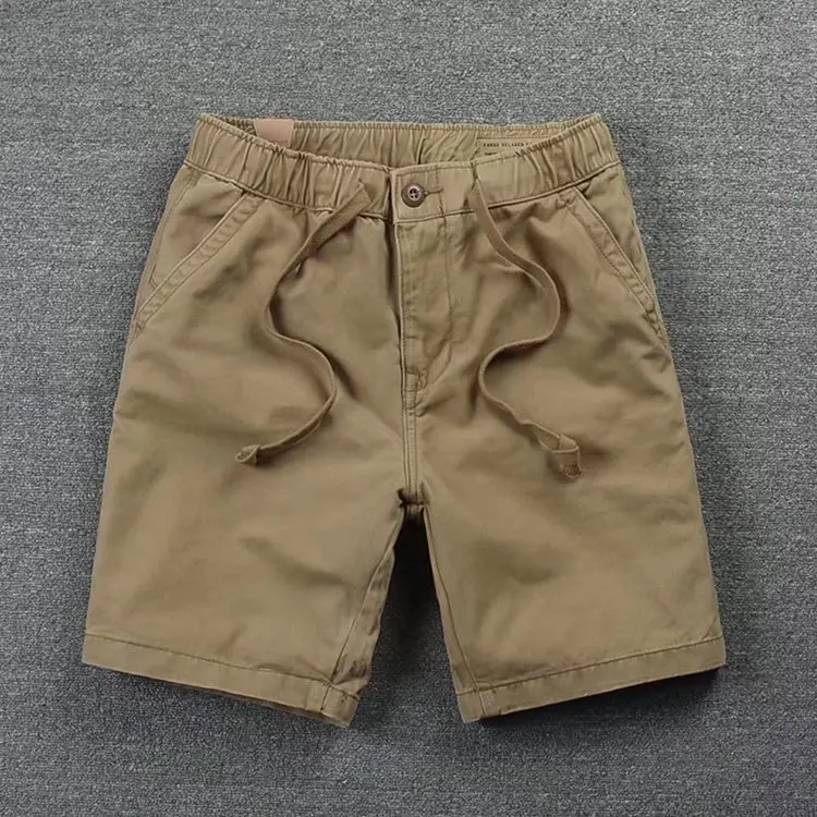 

Мужские рабочие брюки из хлопка, прямые, для работы, длиной до колена, повседневные, летние, весенние, в стиле ретро, однотонные