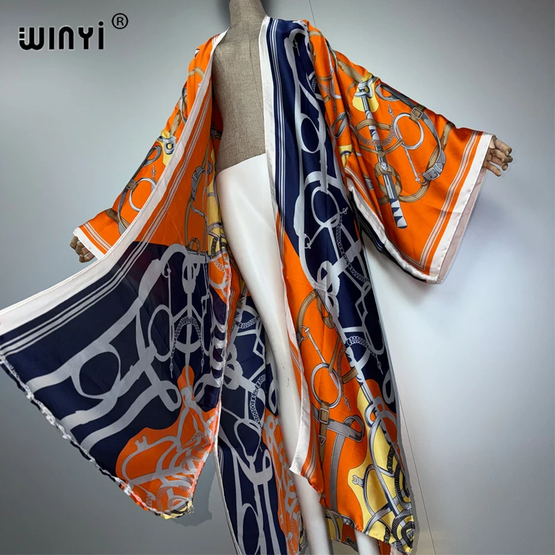 Winyi 2026 boho quimono maxi beach wear cobrir vestido de festa de férias abaya dubai luxo mulher muçulmana moda frente aberta kaftan