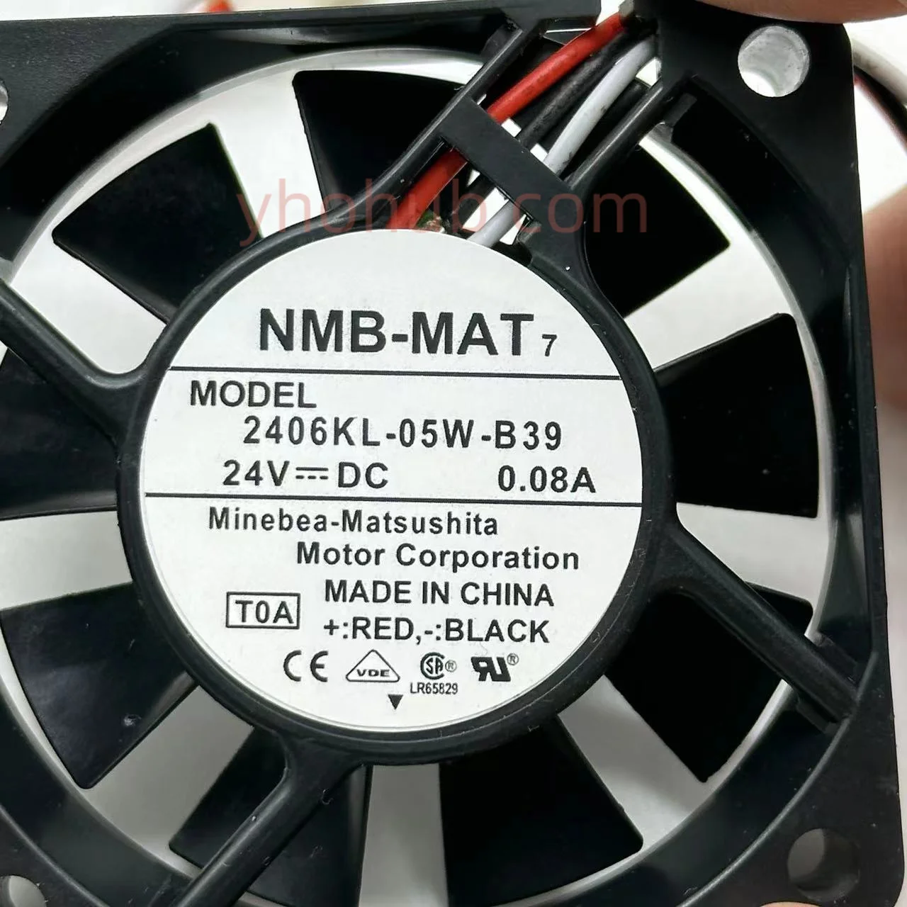 NMB-MAT 2406KL-05W-B39 T0A DC 24V 0.08A 60x60x15mm 3-wire Server Cooling Fan