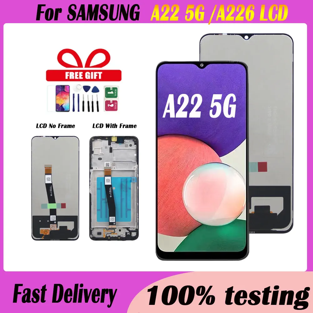 1 PCS 6.6'' For Samsung A22 5G LCD Display Touch Screen Digitizer Assembly Replace For Samsung A226 A226B SM-A226B/DSN Display