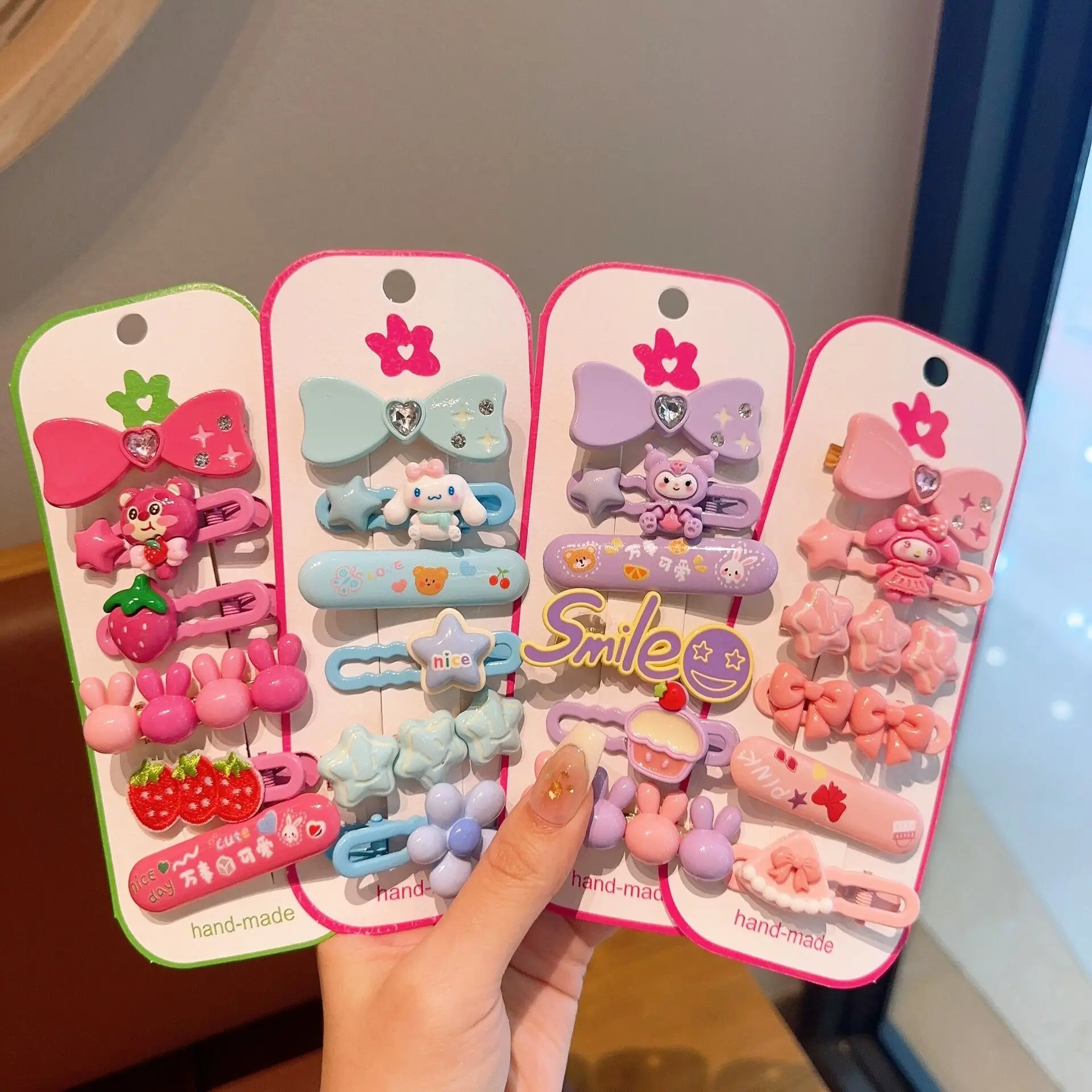 6pcs Sanrio Cinnamoroll Kuromi Decorative Hair Clips Lovely Colorful Hair Fringe Clip Stylish Hair Barrettes For Women And Girls