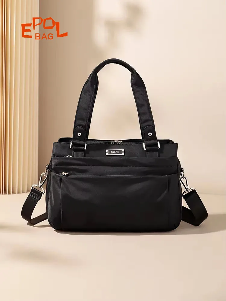 Epol-Bolsos de mano para mujer, bolso de hombro liso de alta calidad, elegante, de gran capacidad, para compras de viaje, combina con todo, 2024,