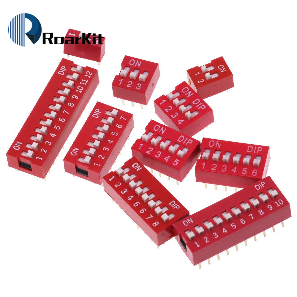 Коммутационный модуль слайдера, 5 шт., 1 2 3 4 5 6 7 8 10pin/1,27/2,54 мм, позиционный путь DIP/SMD, переключатель, синий циферблат с защелкой